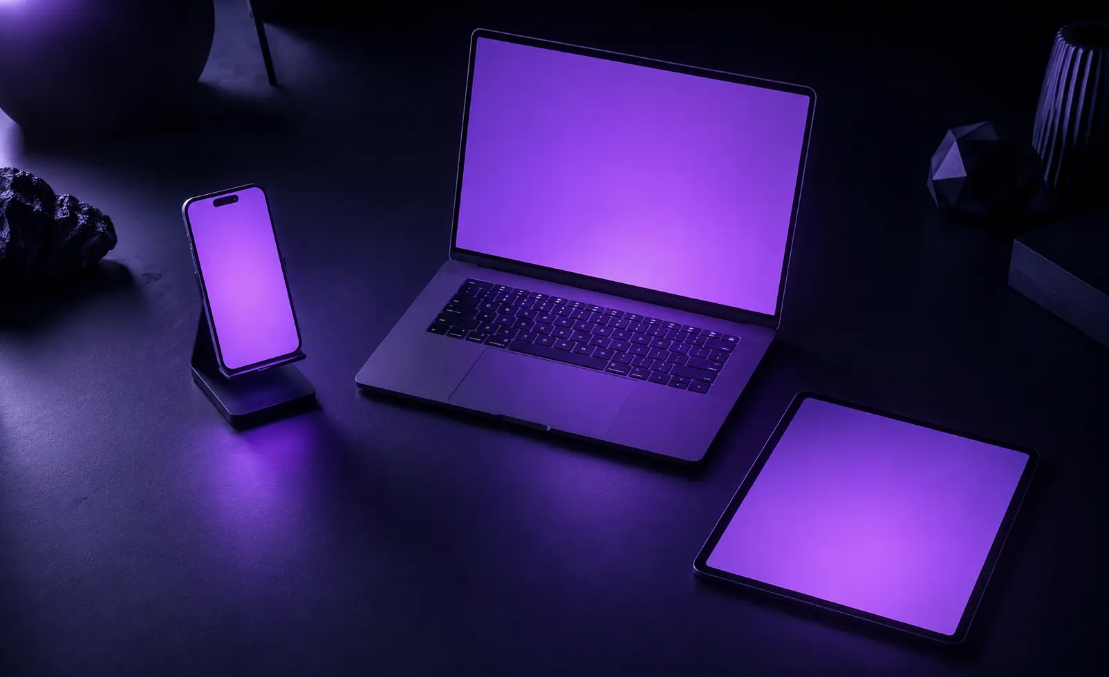 LumarLabs running on a laptop, a phone and a tablet